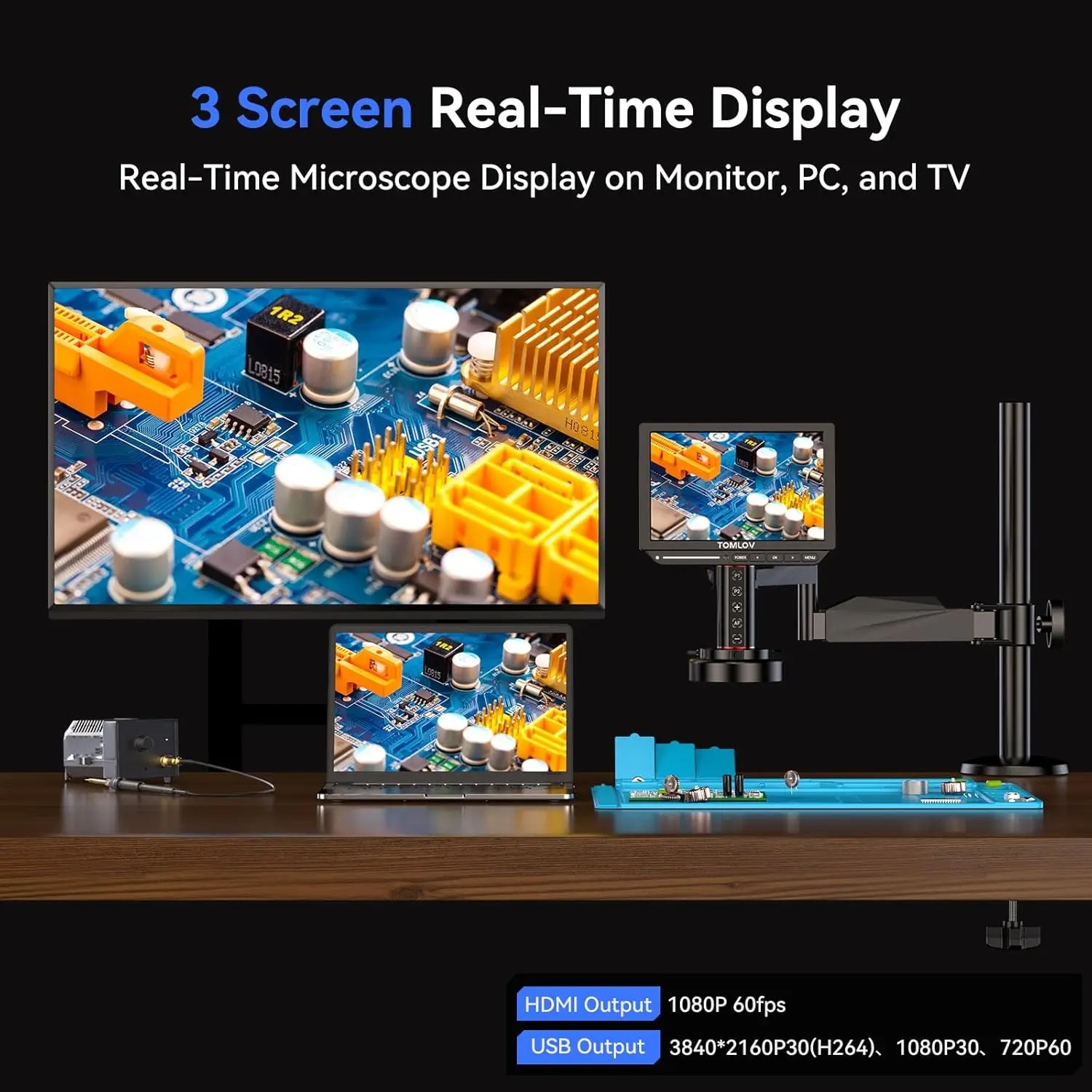 TOMLOV 4K Autofocus Digital Mi - Electronics Repair Microscope reseña y precio