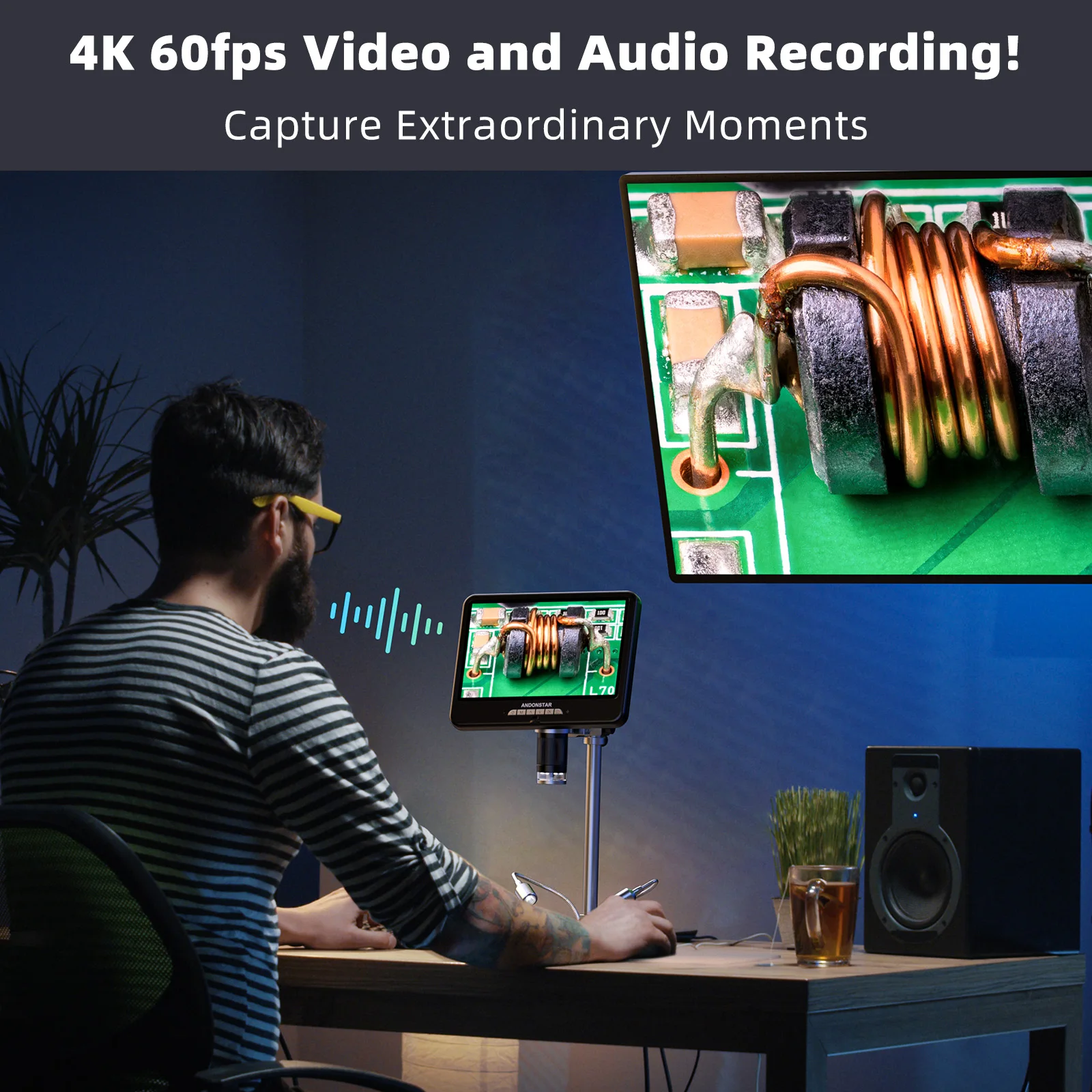 Andonstar AD210S-Pro 4K 60FPS  - Electronics Repair Microscope reseña y precio