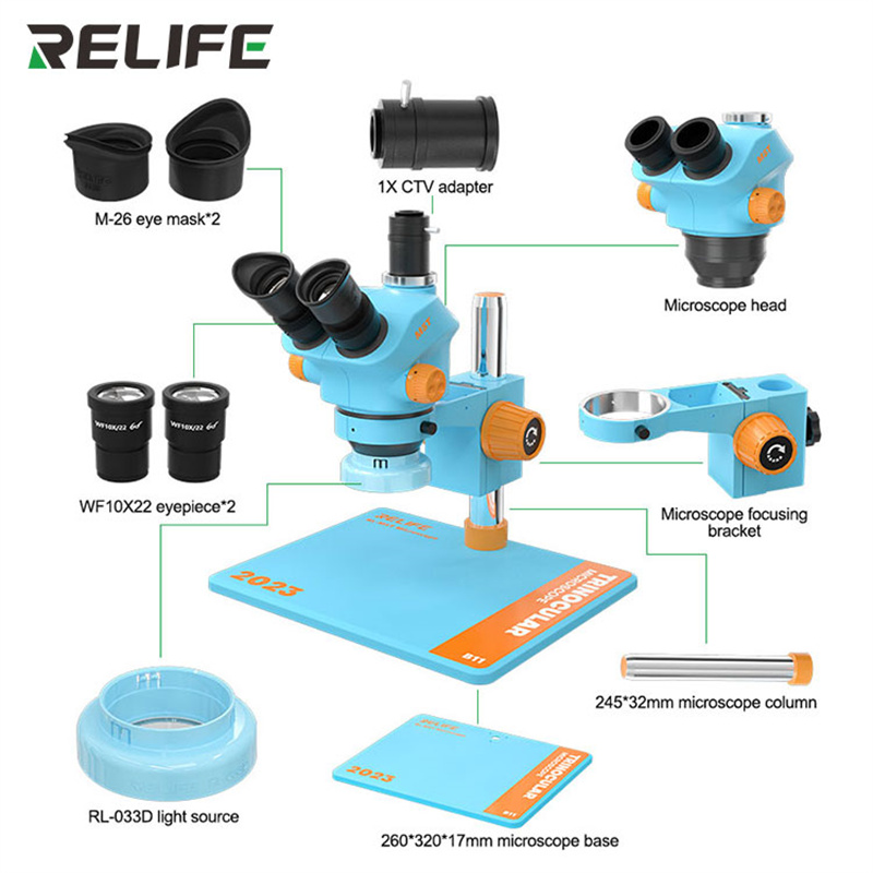 RELIFE RL-M5T-B11 0.7-5.0 Cont - Electronics Repair Microscope reseña y precio