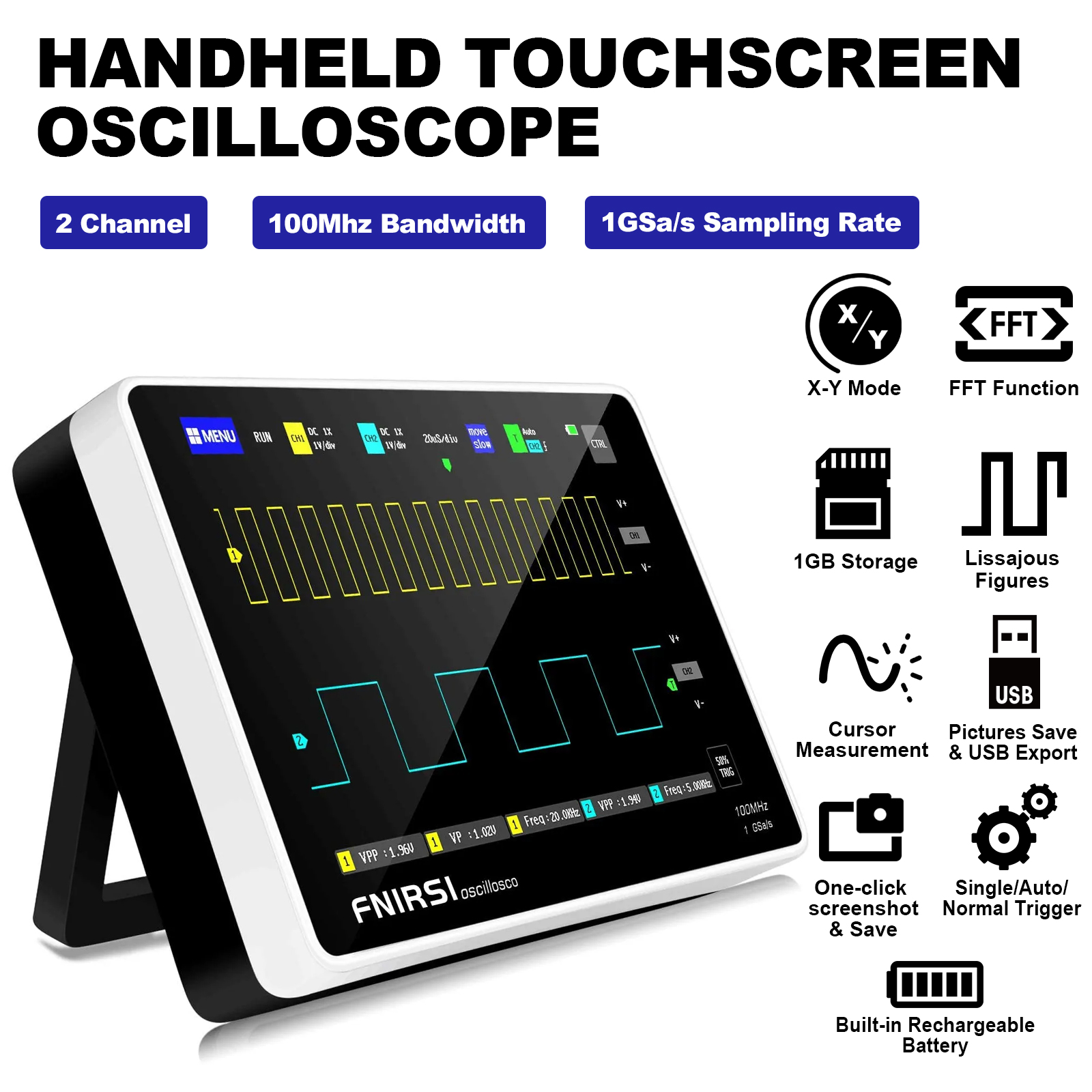 2CH 100MHz 1GSa s Tablet Oscil - Electronics Repair Engineer reseña y precio